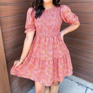 Wild Fable Smocked Top Floral Dress SZ XL